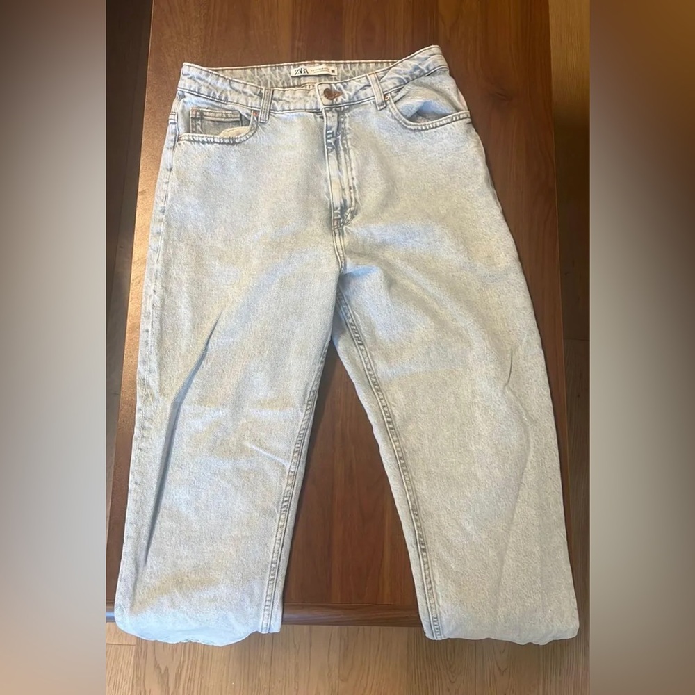 Zara Sky Blue Denim Pants